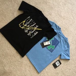 NIKE/UNDER ARMOUR BOYS’ SS COTTON T-SHIRTS - SET OF 2